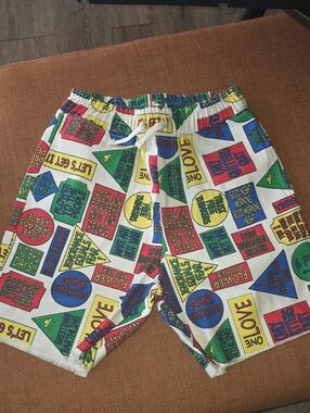 Earthling VIP N.SHEIKH Men's Multicolor Graphic Casual Shorts S
